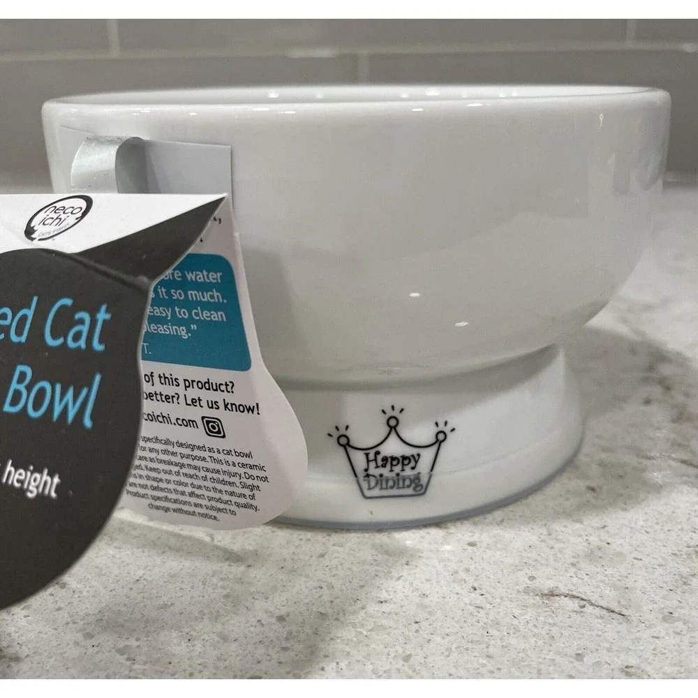 NECO ICHI Necoichi 5x3” Raised Cat Food Water Bowl JELLY BEANS Anti-skid NEW